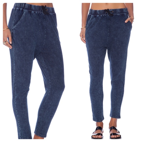 MINKPINK Pants - MINKPINK Work It Out Jogger Midnight Indigo